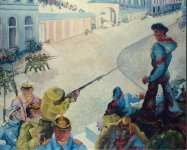 Ehmsen Heinrich Execution by Firing Squad of the Sailor Egelhofer central part of the triptych  - Hermitage